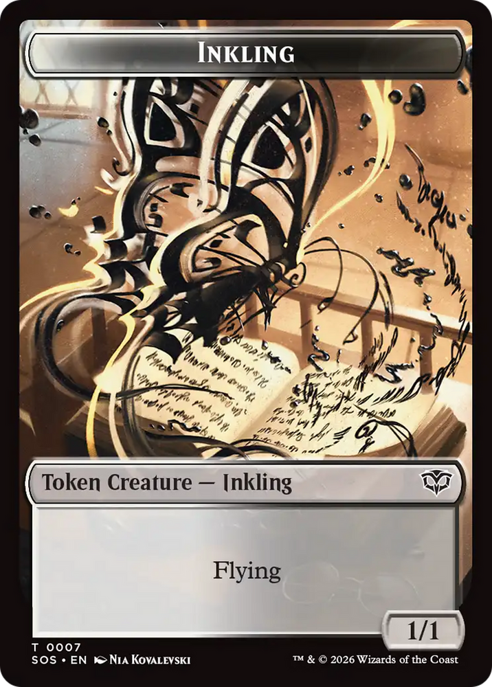 Inkling (0007) // Spirit (0011) Double-Sided Token [Secrets of Strixhaven Tokens] Magic: The Gathering