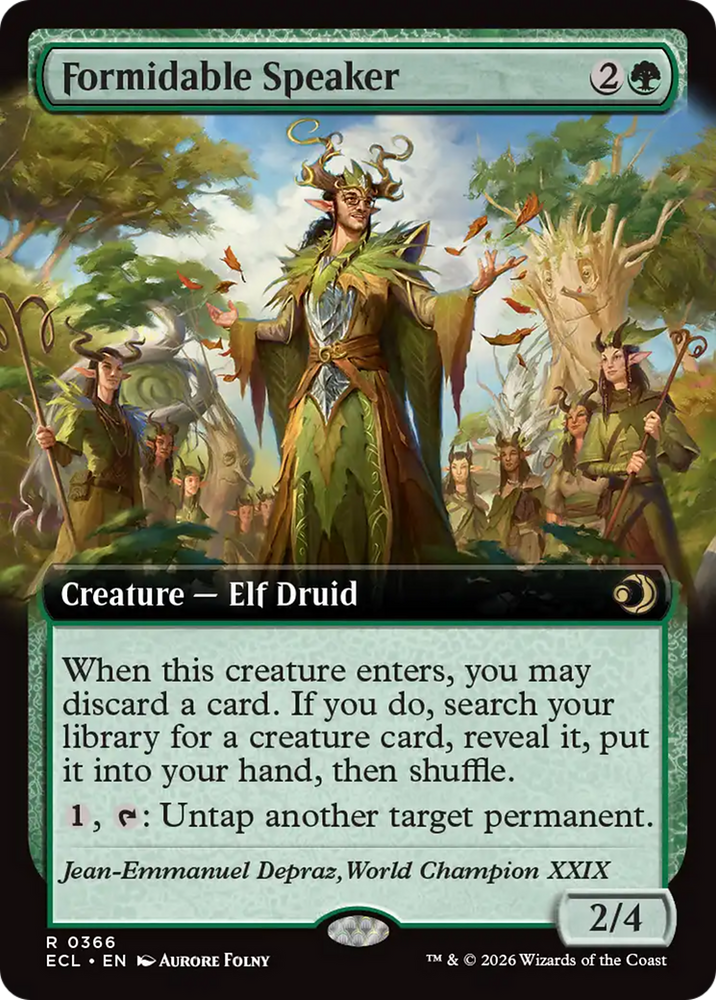 Formidable Speaker (Extended Art) [Lorwyn Eclipsed] Magic: The Gathering