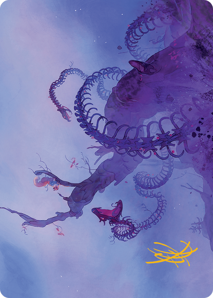 Coiling Rebirth Art Card (Gold-Stamped Signature) [Bloomburrow Art Series] Magic: The Gathering