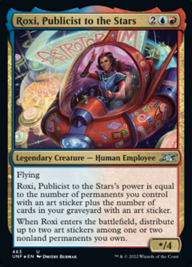 Roxi, Publicist to the Stars (Galaxy Foil) [Unfinity] Magic: The Gathering