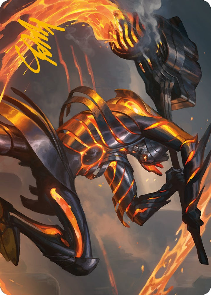 Forgehammer Centurion Art Card (Gold-Stamped Signature) [Phyrexia: All Will Be One Art Series] Magic: The Gathering