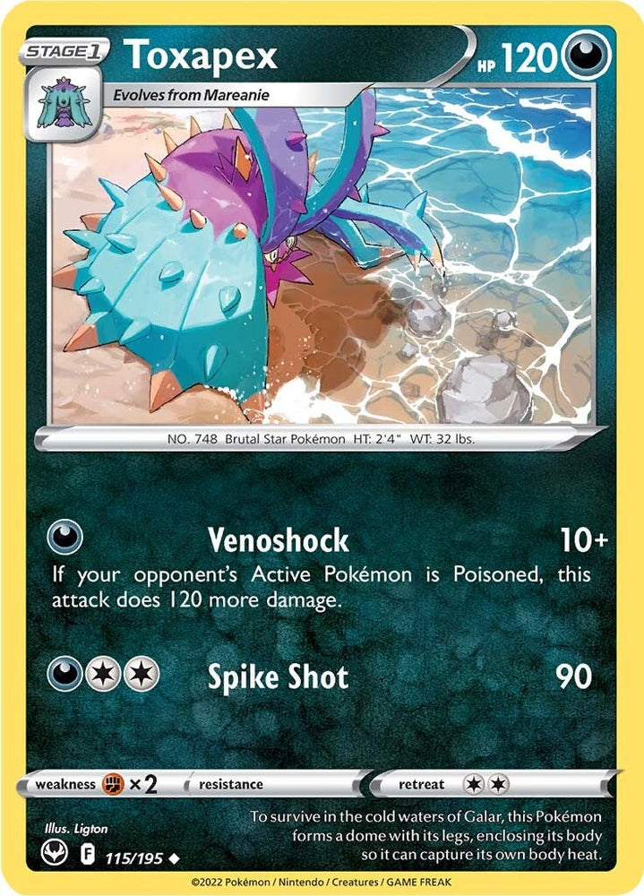 Toxapex (115/195) [Sword & Shield: Silver Tempest] Pokémon