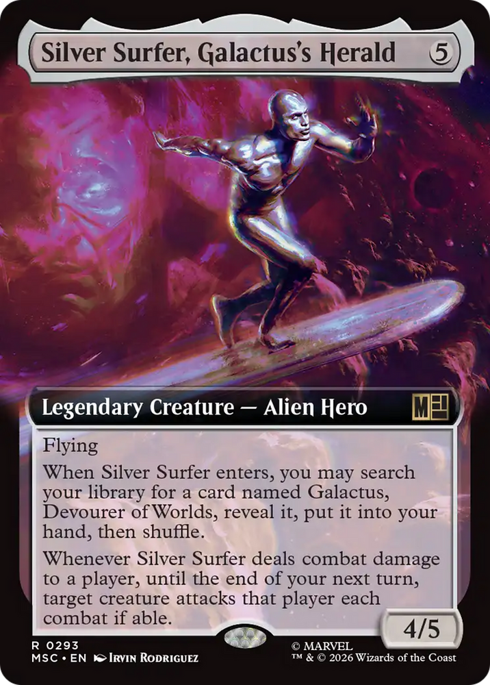 Silver Surfer, Galactus's Herald (Extended Art) [Marvel Super Heroes Commander] Magic: The Gathering