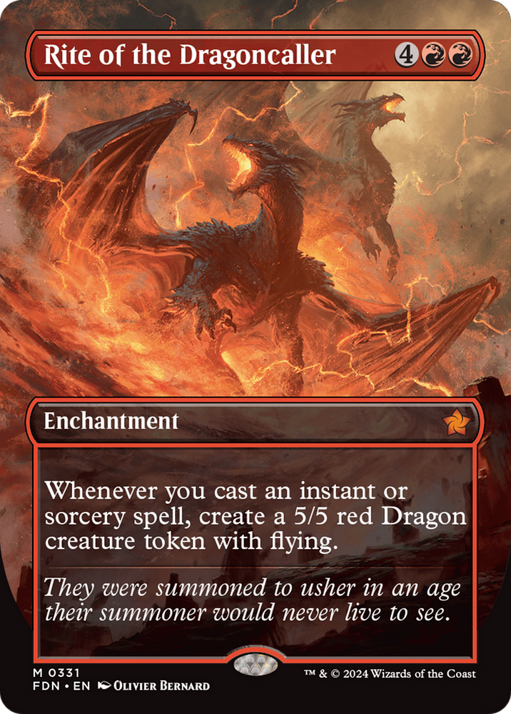 Rite of the Dragoncaller (Borderless) [Foundations] Magic: The Gathering