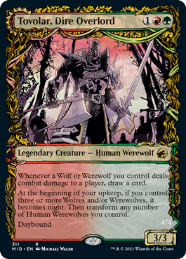 Tovolar, Dire Overlord // Tovolar, the Midnight Scourge (Showcase Equinox) [Innistrad: Midnight Hunt] Magic: The Gathering