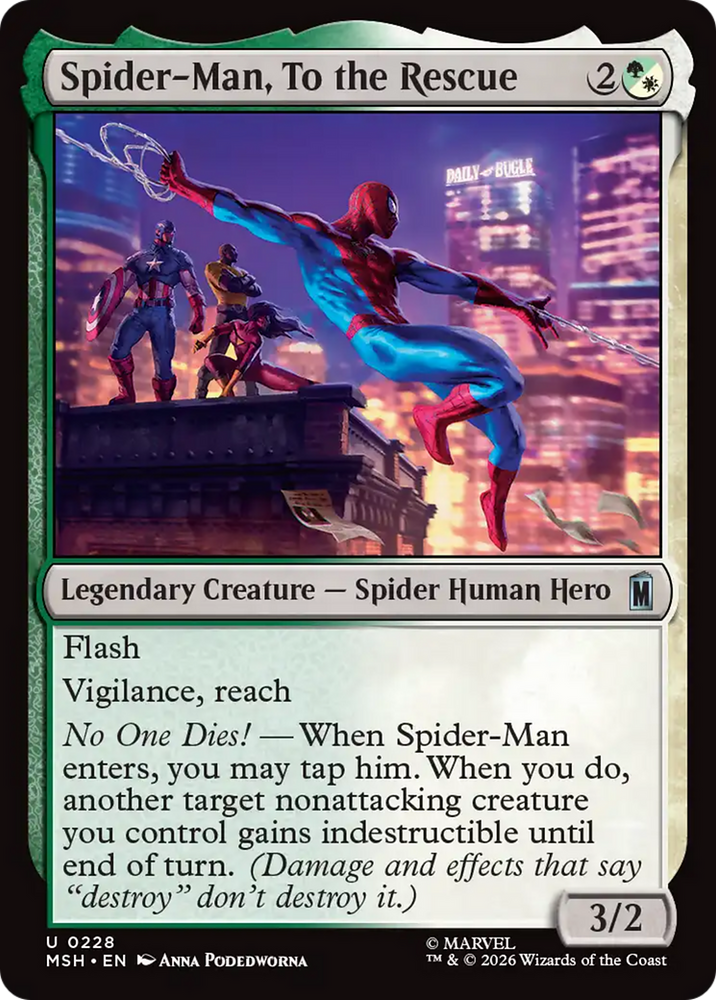 Spider-Man, To the Rescue (Borderless) [Marvel Super Heroes] Magic: The Gathering