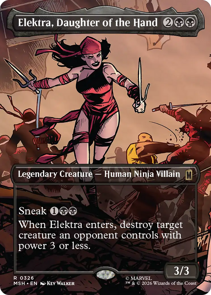 Elektra, Daughter of the Hand (Borderless) [Marvel Super Heroes] Magic: The Gathering