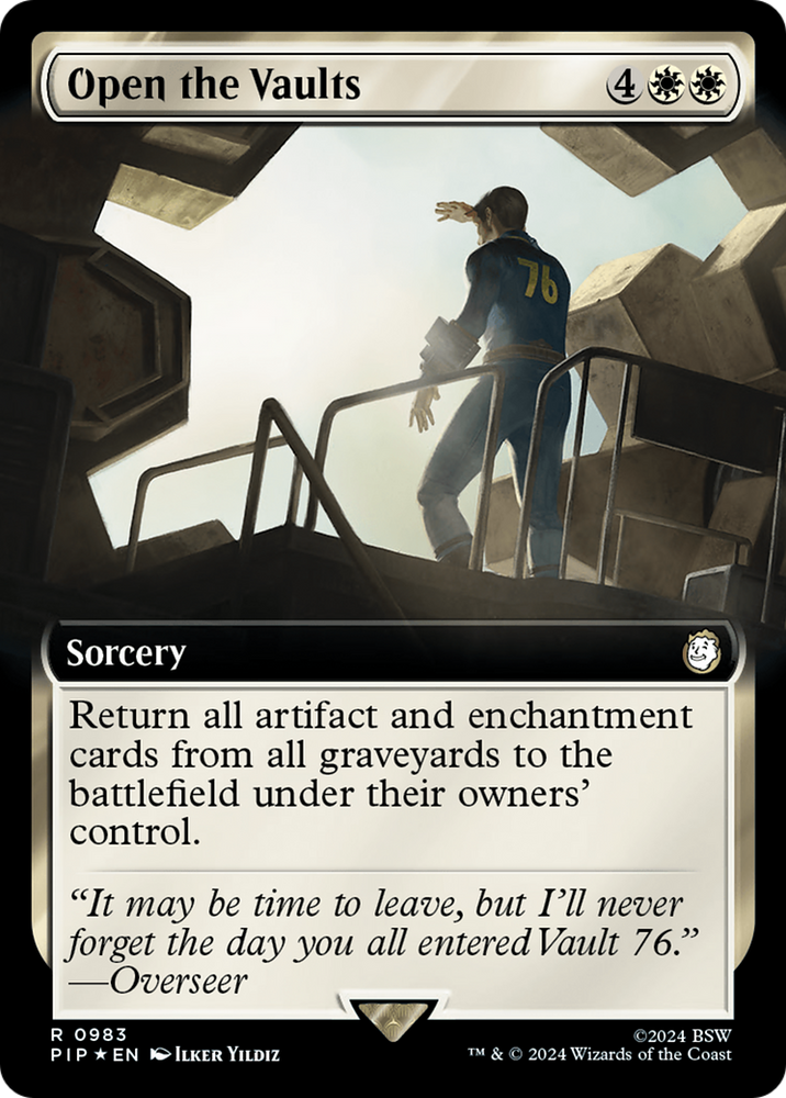 Open the Vaults (Extended Art) (Surge Foil) [Fallout] Magic: The Gathering