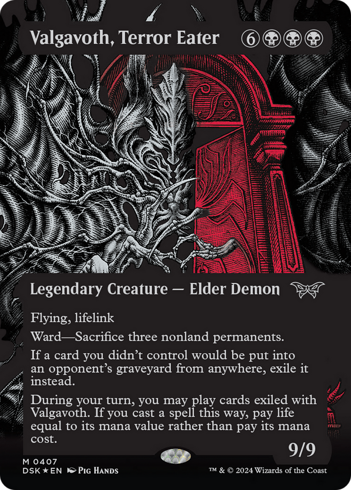 Valgavoth, Terror Eater (Showcase) (Textured) [Duskmourn: House of Horror] Magic: The Gathering