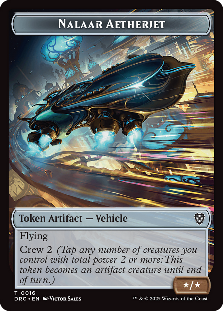 Construct // Nalaar Aetherjet Double-Sided Token [Aetherdrift Tokens] Magic: The Gathering