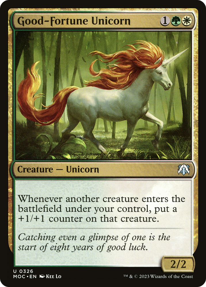 Good-Fortune Unicorn [March of the Machine Commander] Magic: The Gathering
