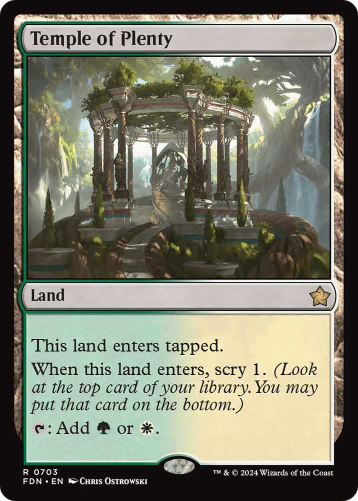 Temple of Plenty [Foundations] Magic: The Gathering