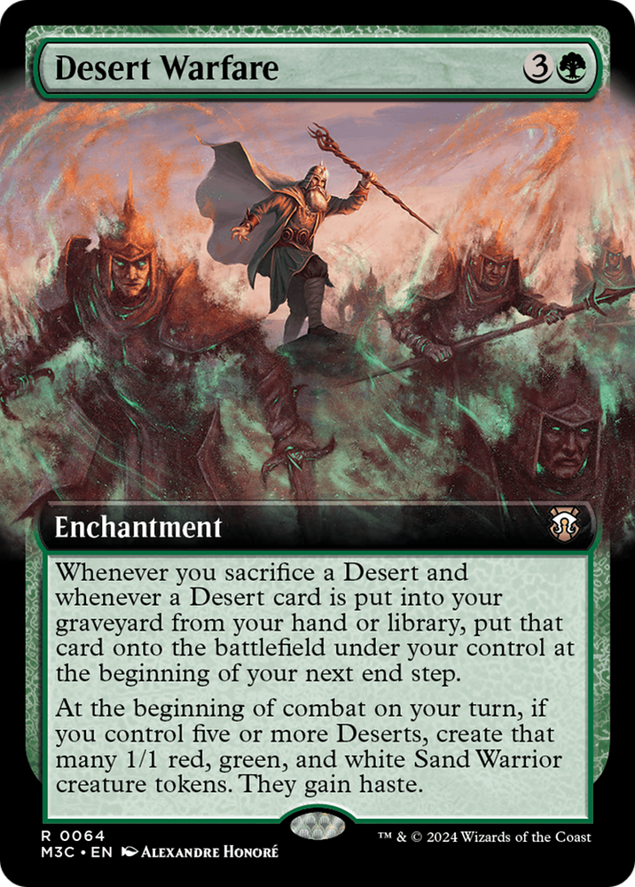Desert Warfare (Extended Art) (Ripple Foil) [Modern Horizons 3 Commander] Magic: The Gathering