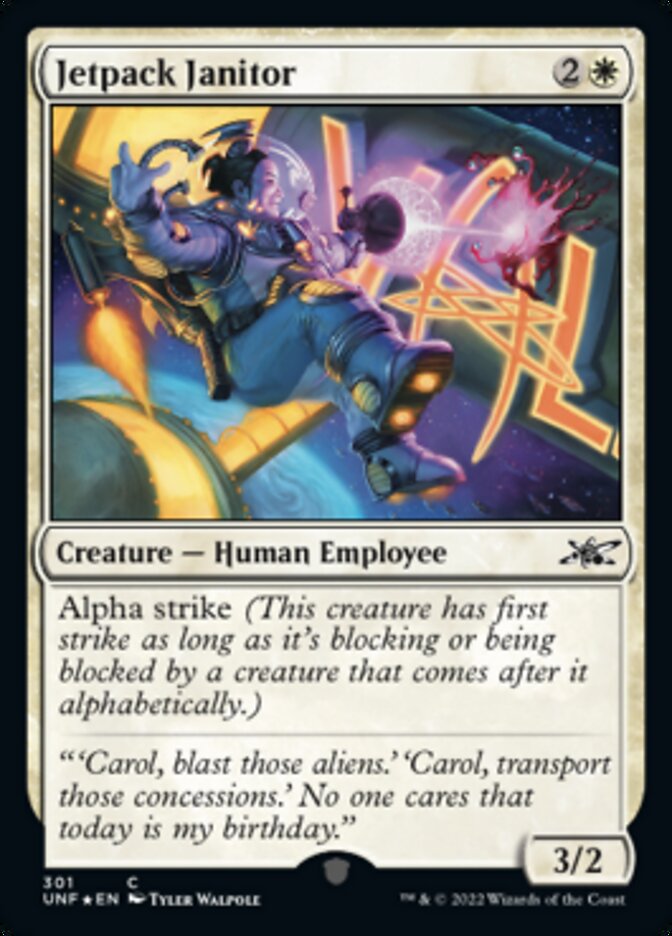 Jetpack Janitor (Galaxy Foil) [Unfinity] Magic: The Gathering