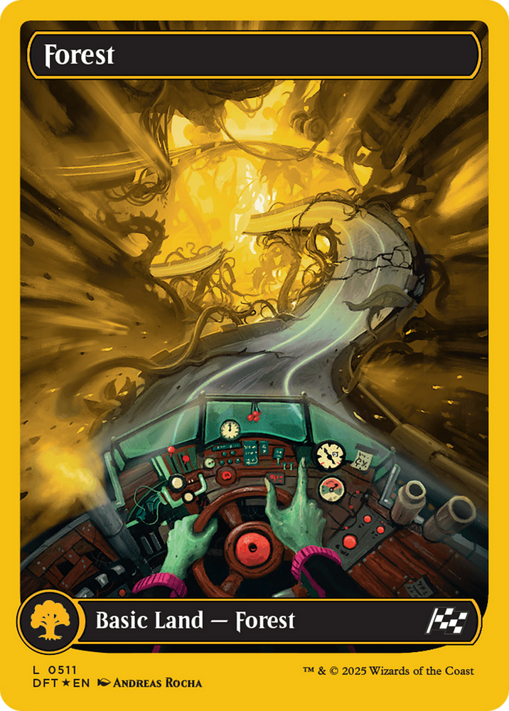 Forest (0511) (First-Place Foil) [Aetherdrift] Magic: The Gathering