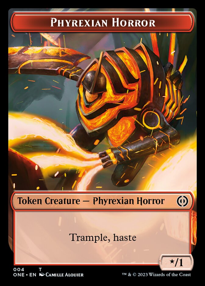 Phyrexian Mite (011) // Phyrexian Horror (004) Double-Sided Token [Phyrexia: All Will Be One Tokens] Magic: The Gathering