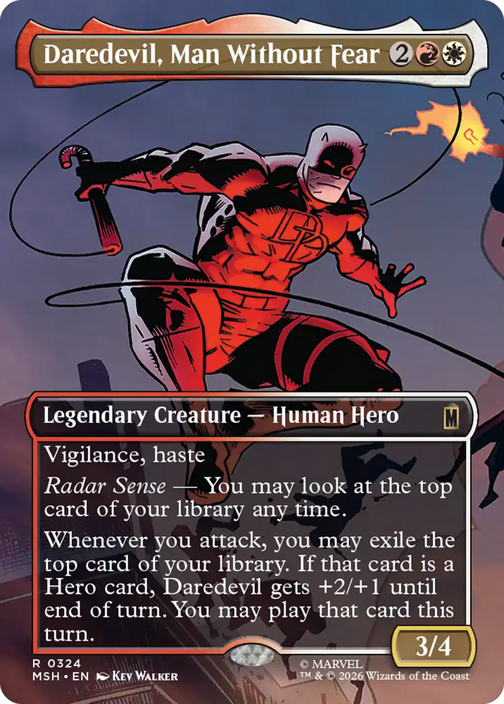 Daredevil, Man Without Fear (Borderless) (0324) [Marvel Super Heroes] Magic: The Gathering