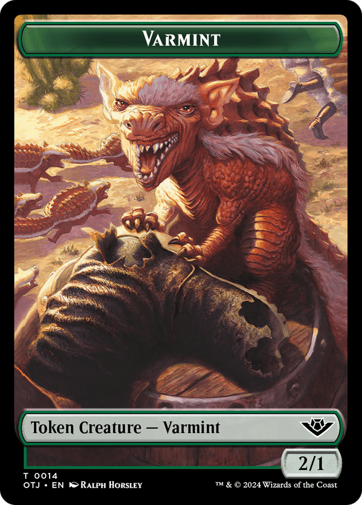 Treasure // Varmint Double-Sided Token [Outlaws of Thunder Junction Tokens] Magic: The Gathering