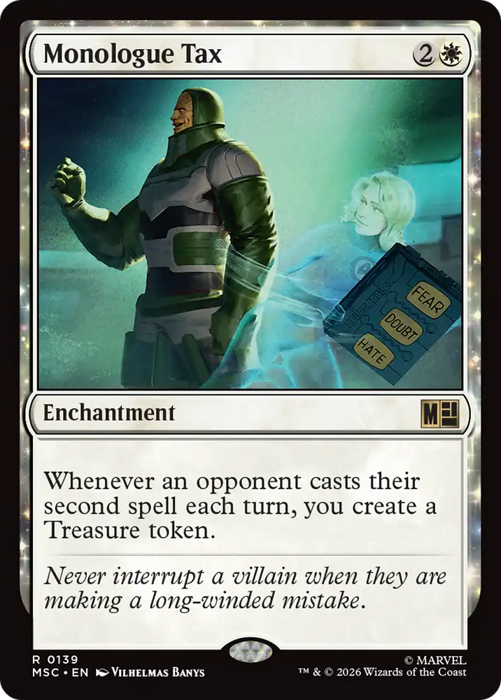 Monologue Tax (Surge Foil) [Marvel Super Heroes Commander] Magic: The Gathering