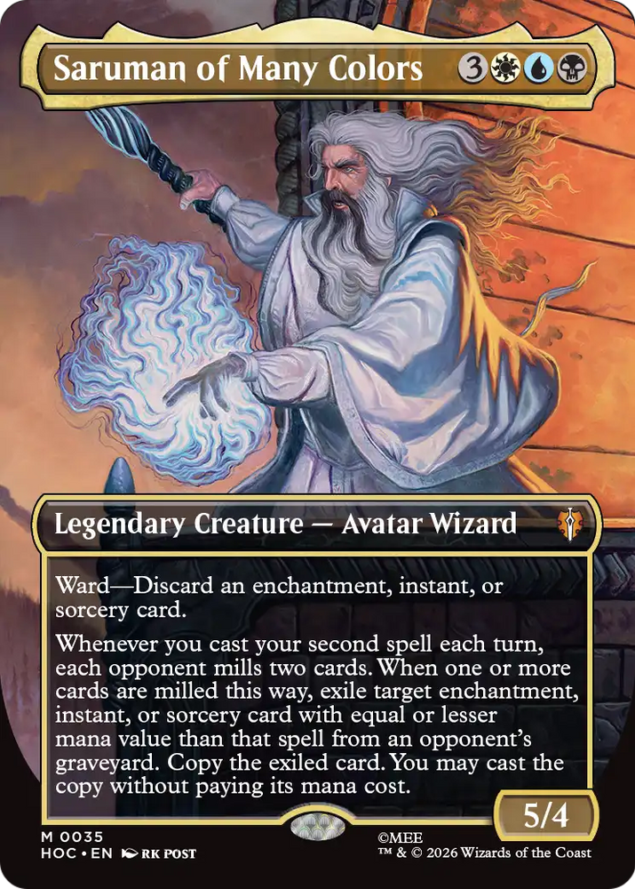 Saruman of Many Colors (Borderless) [The Hobbit: Eternal-Legal] Magic: The Gathering