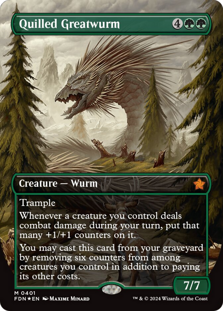 Quilled Greatwurm (Borderless) (Mana Foil) [Foundations] Magic: The Gathering
