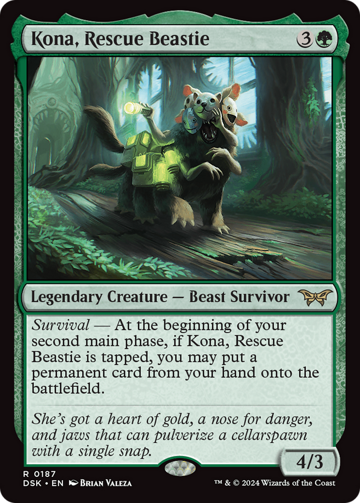 Kona, Rescue Beastie (0187) [Duskmourn: House of Horror] Magic: The Gathering