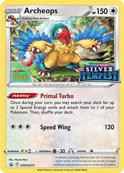 Archeops (SWSH272) (Prerelease) (Staff) [Sword & Shield: Black Star Promos] Pokémon