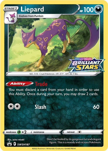 Liepard (SWSH187) (Prerelease Promo) [Sword & Shield: Black Star Promos] Pokémon
