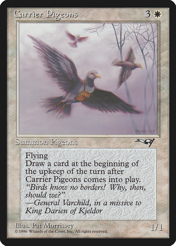 Carrier Pigeons (Flying Art) [Alliances] Magic: The Gathering