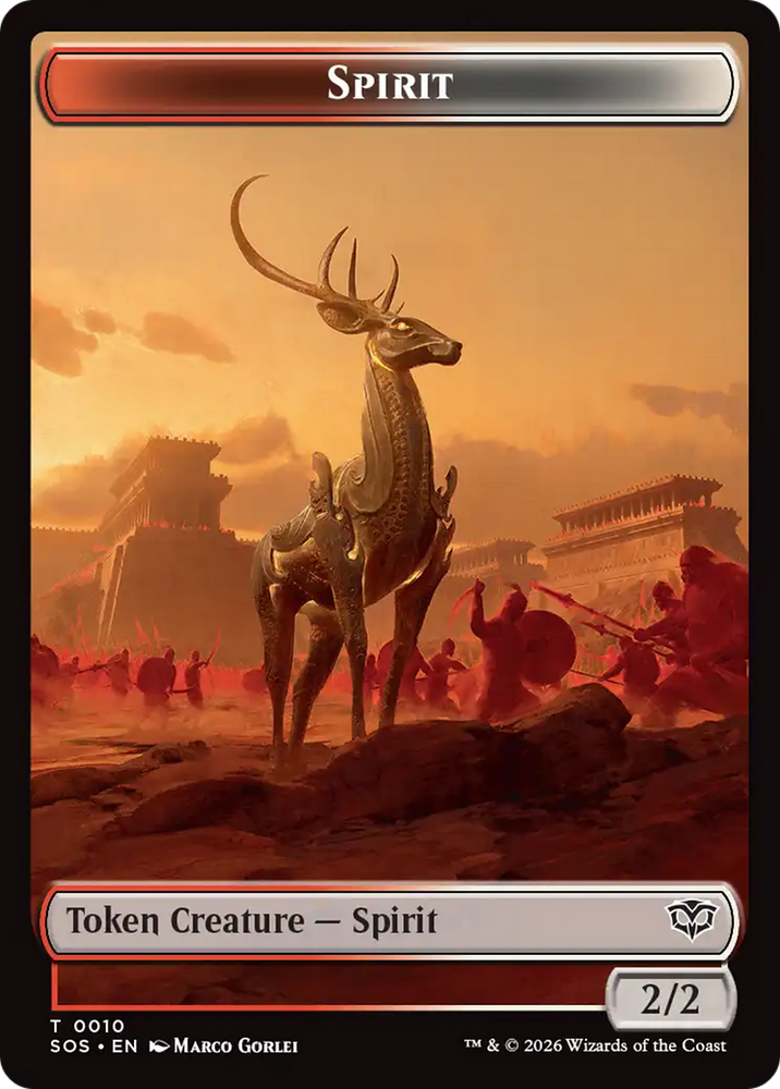 Copy // Spirit (0010) Double-Sided Token [Secrets of Strixhaven Tokens] Magic: The Gathering