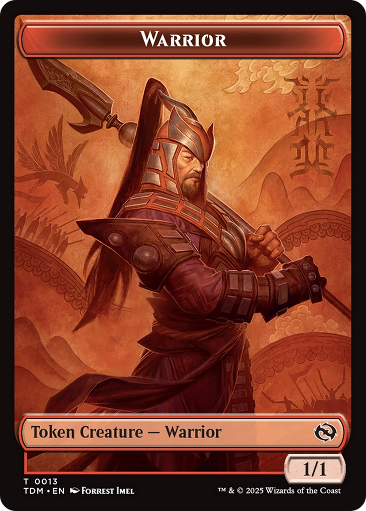 Dragon (0011) // Warrior Double-Sided Token [Tarkir: Dragonstorm Tokens] Magic: The Gathering