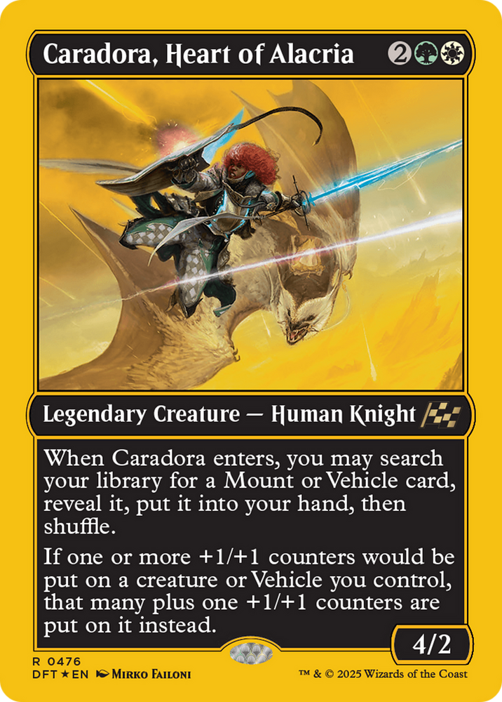 Caradora, Heart of Alacria (First-Place Foil) [Aetherdrift] Magic: The Gathering