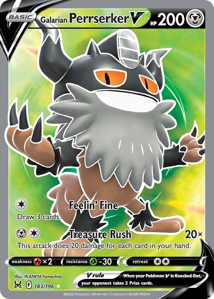 Galarian Perrserker V (183/196) [Sword & Shield: Lost Origin] Pokémon