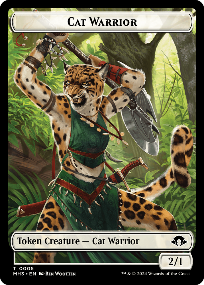 Eldrazi Spawn // Cat Warrior Double-Sided Token [Modern Horizons 3 Tokens] Magic: The Gathering
