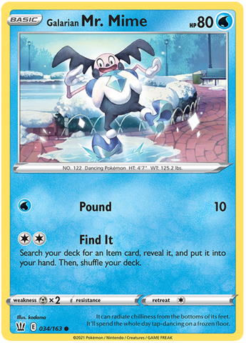 Galarian Mr. Mime (034/163) [Sword & Shield: Battle Styles] Pokémon