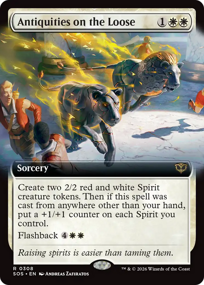 Antiquities on the Loose (Extended Art) [Secrets of Strixhaven] Magic: The Gathering