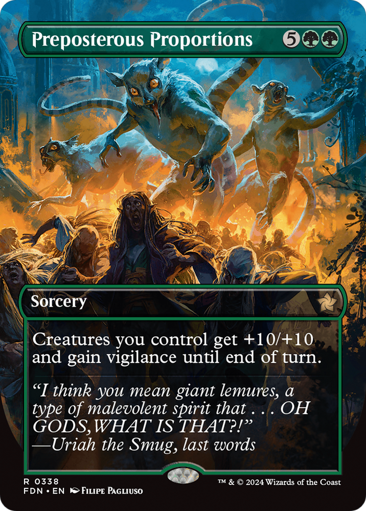 Preposterous Proportions (Borderless) [Foundations] Magic: The Gathering