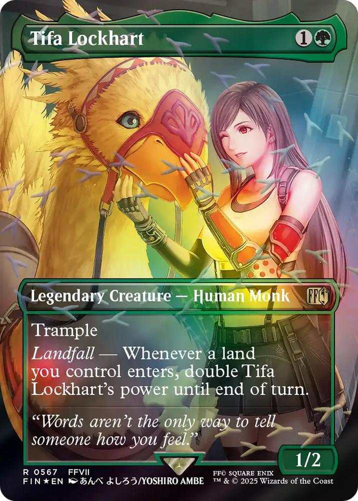 Tifa Lockhart (Borderless) (Chocobo Track Foil) [FINAL FANTASY] Magic: The Gathering