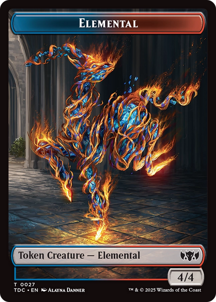 Elemental (0027) // Monk Double-Sided Token [Tarkir: Dragonstorm Commander Tokens] Magic: The Gathering