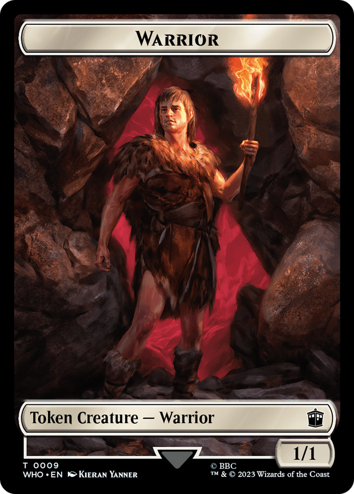 Warrior // Mark of the Rani Double-Sided Token [Doctor Who Tokens] Magic: The Gathering