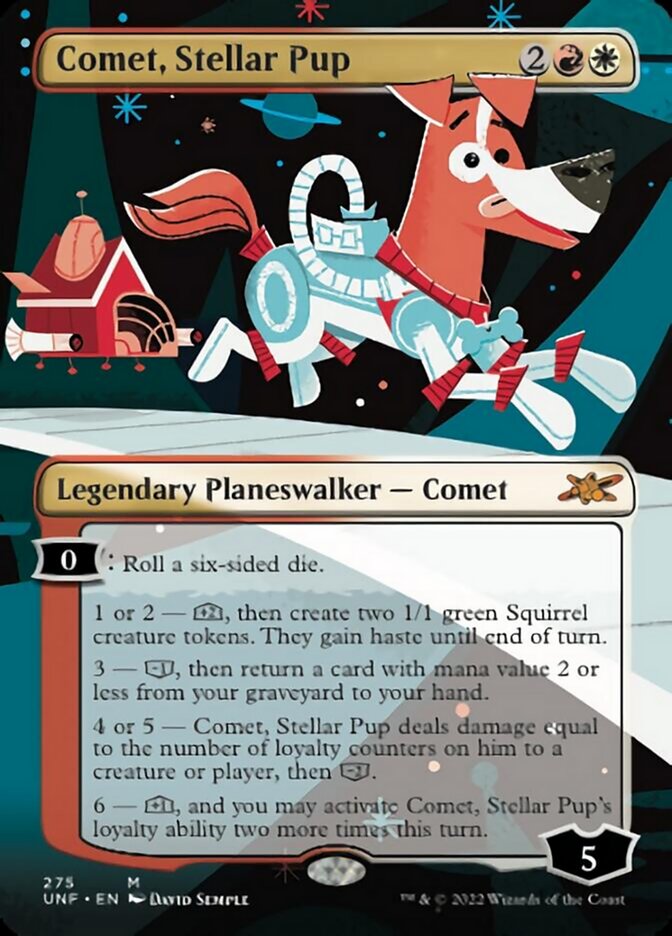 Comet, Stellar Pup (Borderless) [Unfinity] Magic: The Gathering