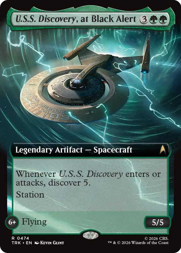 U.S.S. Discovery, at Black Alert (Extended Art) [Star Trek] Magic: The Gathering