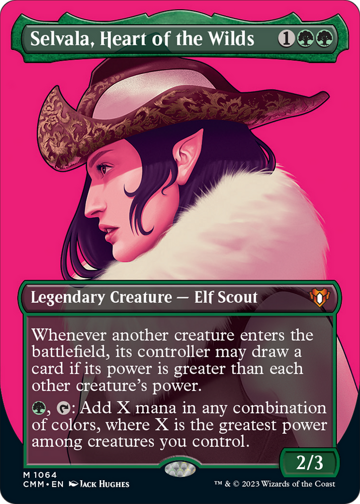 Selvala, Heart of the Wilds (Borderless Textured Foil Frame Break) [Commander Masters] Magic: The Gathering
