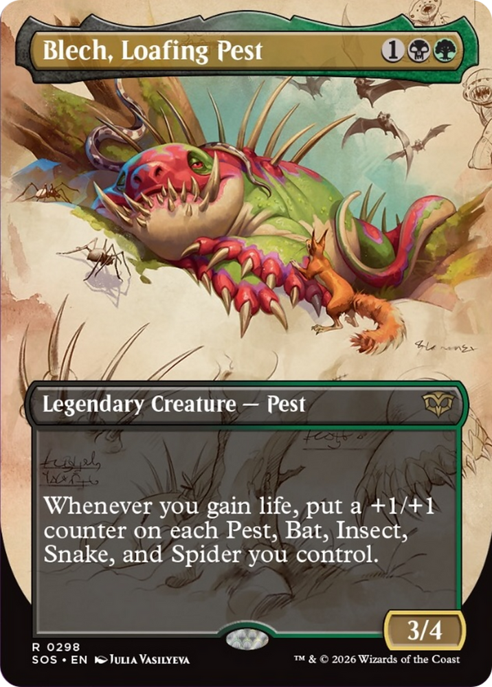 Blech, Loafing Pest (Borderless) [Secrets of Strixhaven] Magic: The Gathering