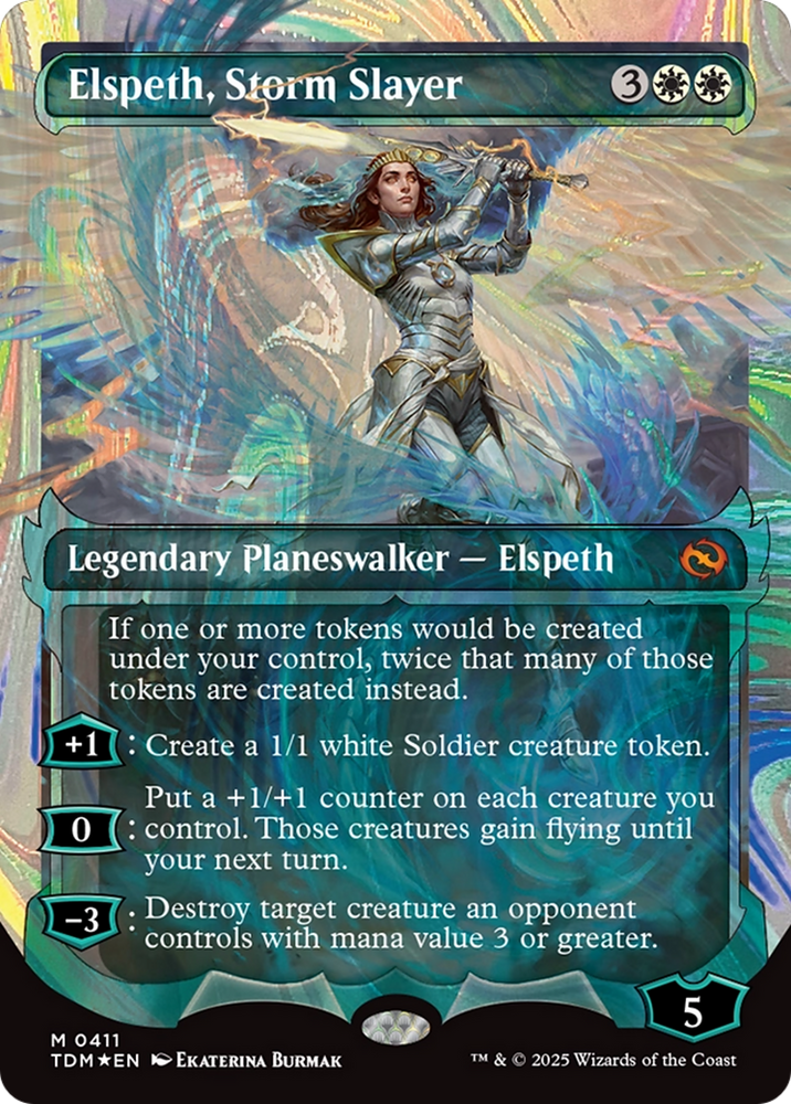 Elspeth, Storm Slayer (Showcase) (Halo Foil) [Tarkir: Dragonstorm] Magic: The Gathering