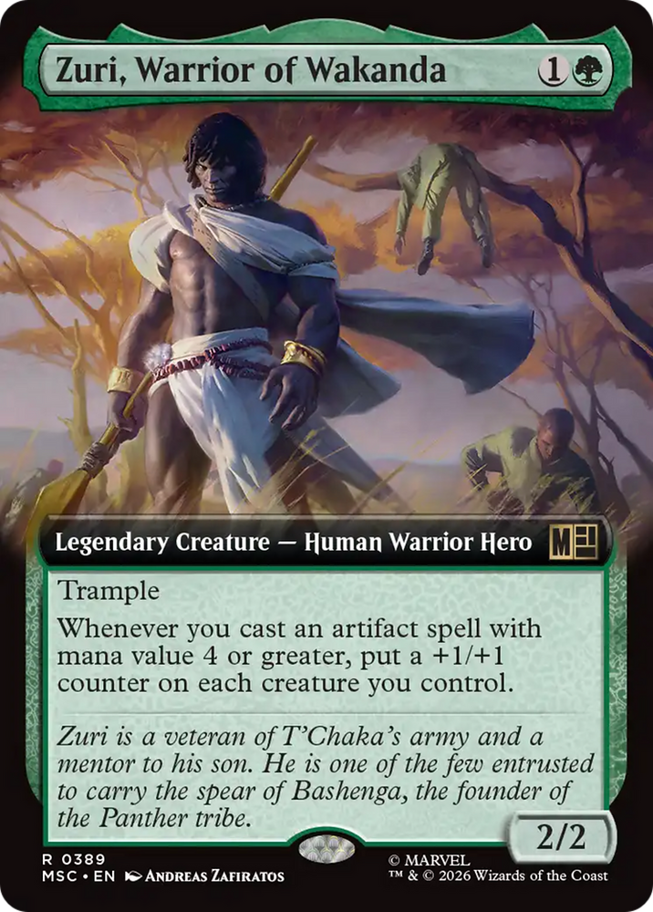 Zuri, Warrior of Wakanda (Extended Art) [Marvel Super Heroes Commander] Magic: The Gathering