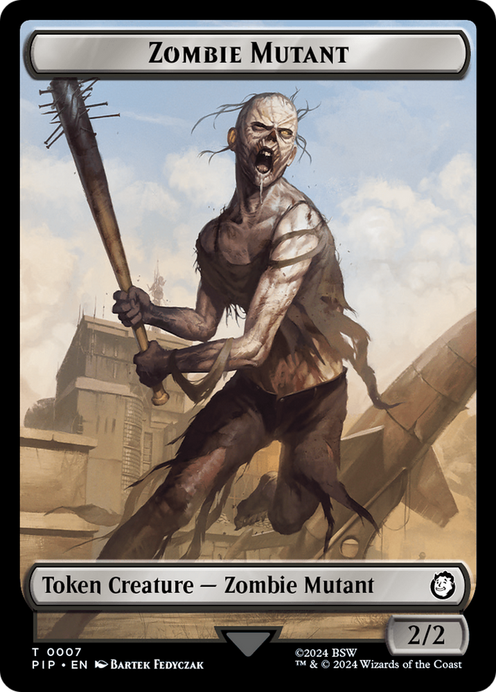 Treasure (0018) // Zombie Mutant Double-Sided Token [Fallout Tokens] Magic: The Gathering