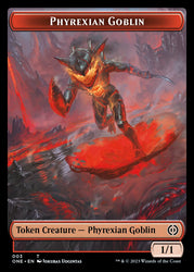 Rebel // Phyrexian Goblin Double-Sided Token [Phyrexia: All Will Be One Tokens] Magic: The Gathering