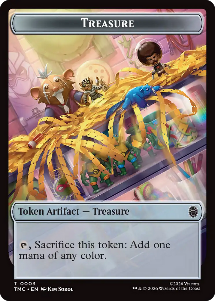 Treasure // Ninja Double-Sided Token [Teenage Mutant Ninja Turtles Commander Tokens] Magic: The Gathering