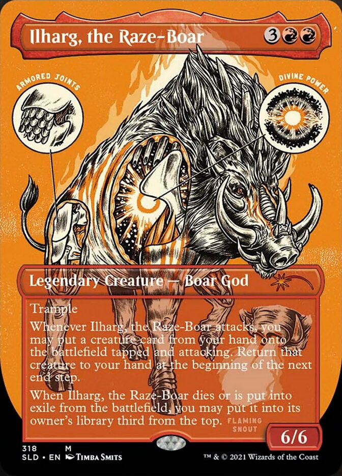 Ilharg, the Raze-Boar (Borderless Foil Etched) [Secret Lair Drop Series] Magic: The Gathering